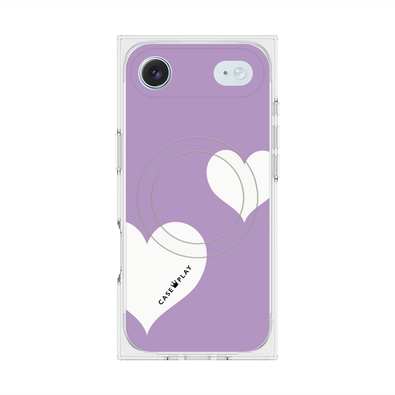 プレミアムスクエアケース with MagSafe［ Two Hearts - Purple ］