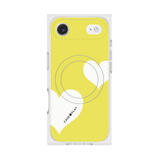 プレミアムスクエアケース with MagSafe［ Two Hearts - Yellow ］