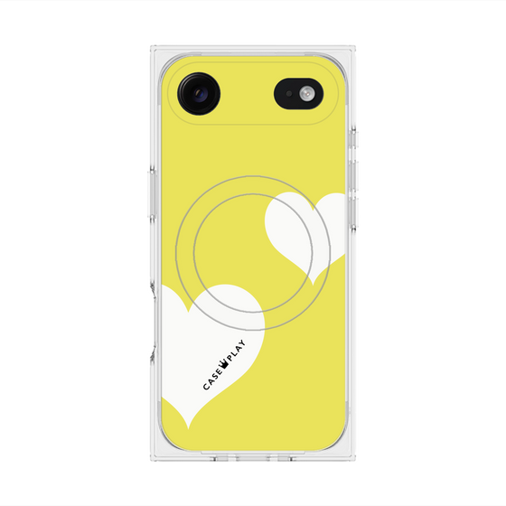 プレミアムスクエアケース with MagSafe［ Two Hearts - Yellow ］