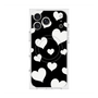 プレミアムスクエアケース with MagSafe［ Dot Hearts - Black ］