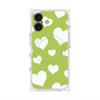 プレミアムスクエアケース with MagSafe［ Dot Hearts - Green ］