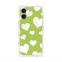 プレミアムスクエアケース with MagSafe［ Dot Hearts - Green ］