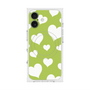 プレミアムスクエアケース with MagSafe［ Dot Hearts - Green ］