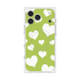 プレミアムスクエアケース with MagSafe［ Dot Hearts - Green ］