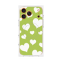 プレミアムスクエアケース with MagSafe［ Dot Hearts - Green ］