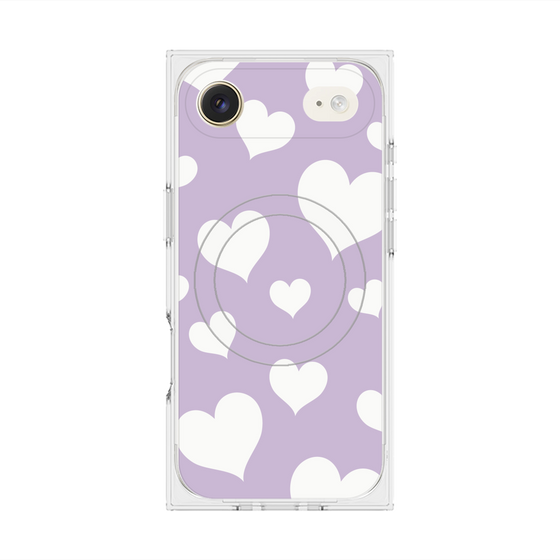 プレミアムスクエアケース with MagSafe［ Dot Hearts - Purple ］