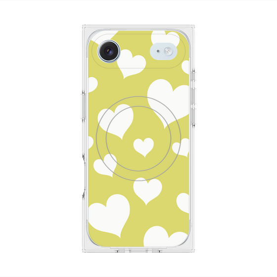プレミアムスクエアケース with MagSafe［ Dot Hearts - Yellow ］