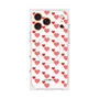 プレミアムスクエアケース with MagSafe［ Stripe Hearts - Red ］