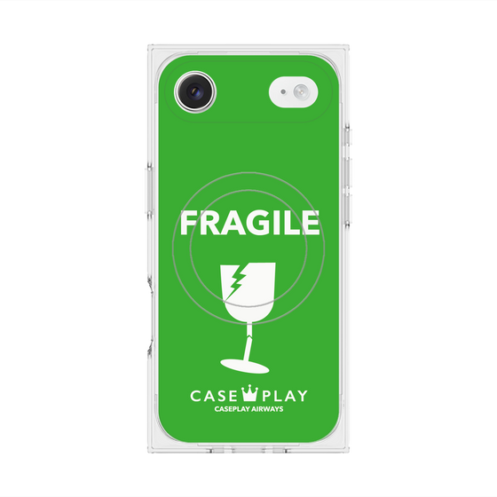プレミアムスクエアケース with MagSafe［ FRAGILE - Green ］