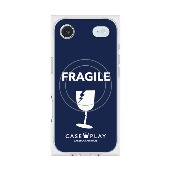 プレミアムスクエアケース with MagSafe［ FRAGILE - Navy ］