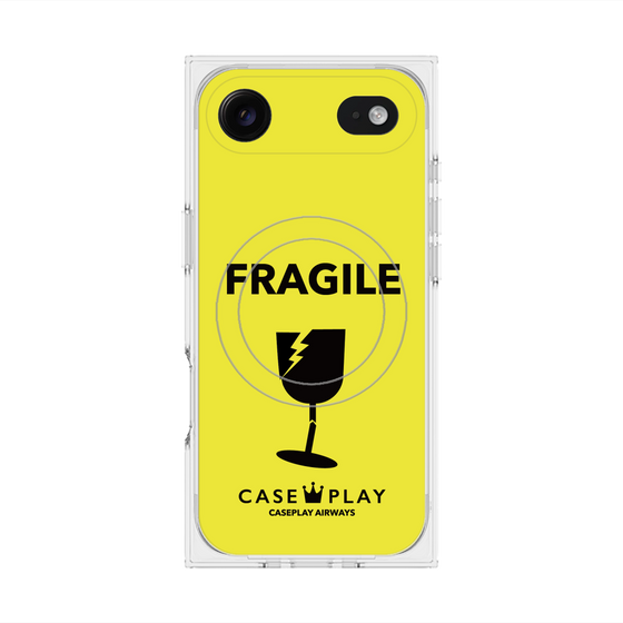 プレミアムスクエアケース with MagSafe［ FRAGILE - Yellow ］