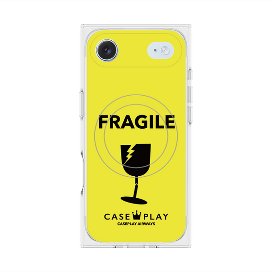プレミアムスクエアケース with MagSafe［ FRAGILE - Yellow ］