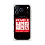 プレミアムスクエアケース with MagSafe［ FRAGILE Sticker - Black ］