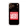 プレミアムスクエアケース with MagSafe［ FRAGILE Sticker - Black ］