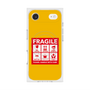 プレミアムスクエアケース with MagSafe［ FRAGILE Sticker - Yellow ］