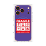 プレミアムスクエアケース with MagSafe［ FRAGILE Sticker - Purple ］
