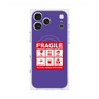 プレミアムスクエアケース with MagSafe［ FRAGILE Sticker - Purple ］