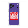 プレミアムスクエアケース with MagSafe［ FRAGILE Sticker - Purple ］