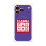 プレミアムスクエアケース with MagSafe［ FRAGILE Sticker - Purple ］