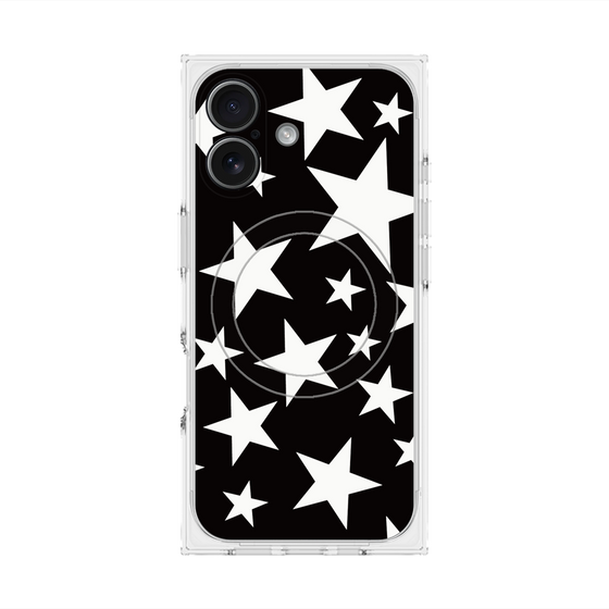 プレミアムスクエアケース with MagSafe［ Stars - Black ］