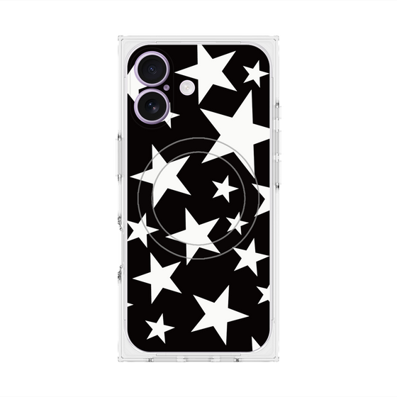 プレミアムスクエアケース with MagSafe［ Stars - Black ］