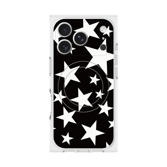 プレミアムスクエアケース with MagSafe［ Stars - Black ］