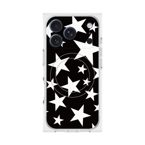 プレミアムスクエアケース with MagSafe［ Stars - Black ］