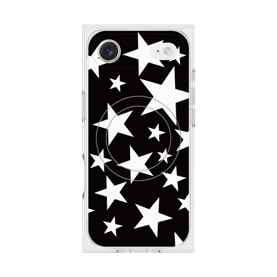 プレミアムスクエアケース with MagSafe［ Stars - Black ］