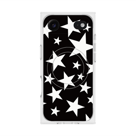 プレミアムスクエアケース with MagSafe［ Stars - Black ］