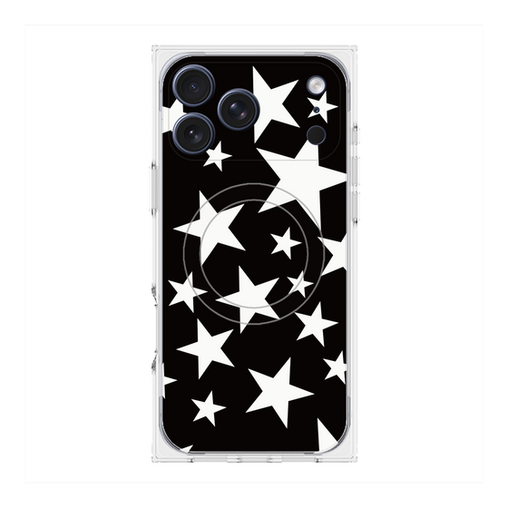 プレミアムスクエアケース with MagSafe［ Stars - Black ］