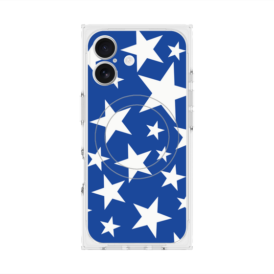 プレミアムスクエアケース with MagSafe［ Stars - Blue ］