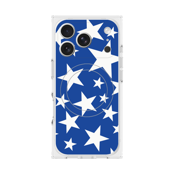 プレミアムスクエアケース with MagSafe［ Stars - Blue ］