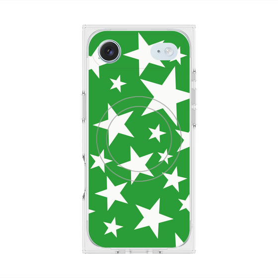 プレミアムスクエアケース with MagSafe［ Stars - Green ］