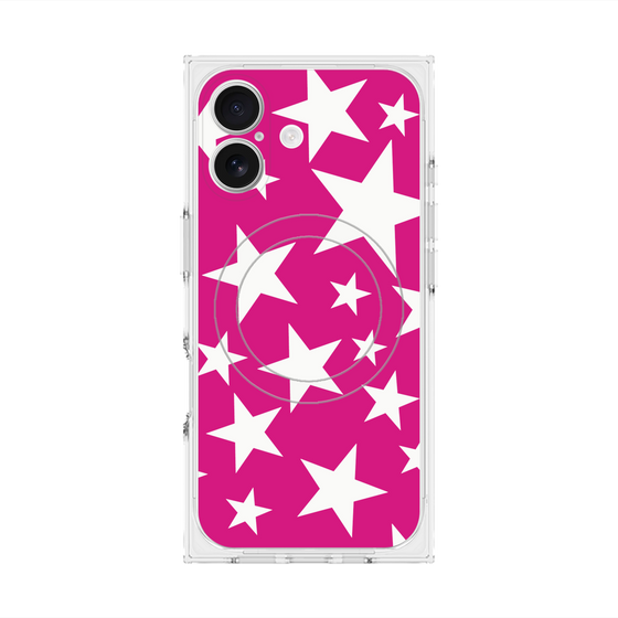 プレミアムスクエアケース with MagSafe［ Stars - Pink ］