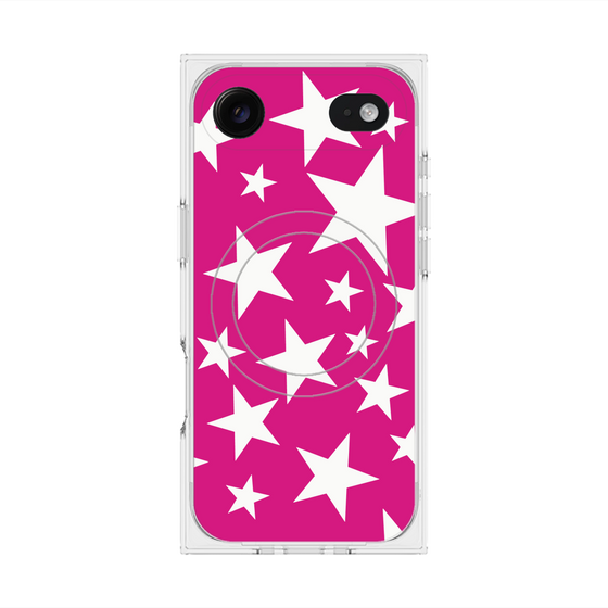 プレミアムスクエアケース with MagSafe［ Stars - Pink ］