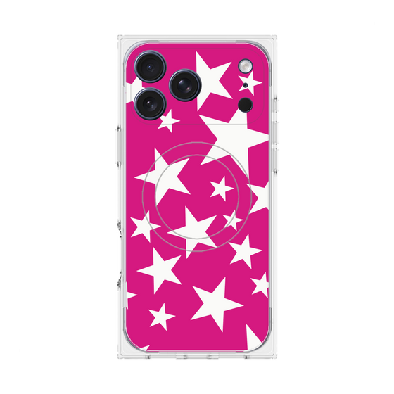 プレミアムスクエアケース with MagSafe［ Stars - Pink ］