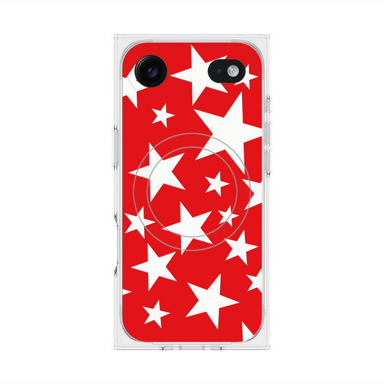 プレミアムスクエアケース with MagSafe［ Stars - Red ］