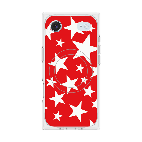 プレミアムスクエアケース with MagSafe［ Stars - Red ］