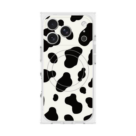 プレミアムスクエアケース with MagSafe［ Cow - White ］
