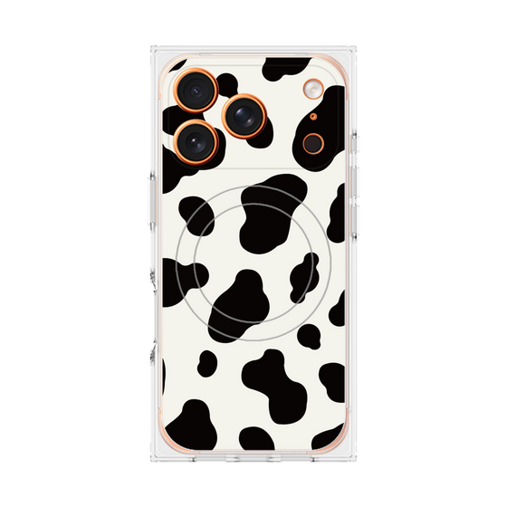 プレミアムスクエアケース with MagSafe［ Cow - White ］