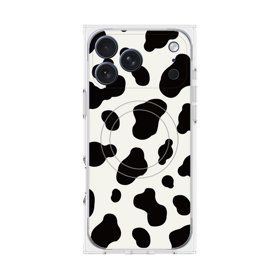 プレミアムスクエアケース with MagSafe［ Cow - White ］