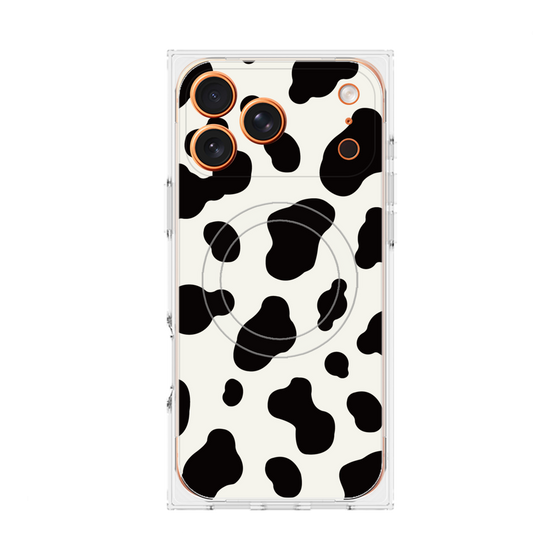 プレミアムスクエアケース with MagSafe［ Cow - White ］