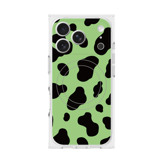 プレミアムスクエアケース with MagSafe［ Cow - Green ］
