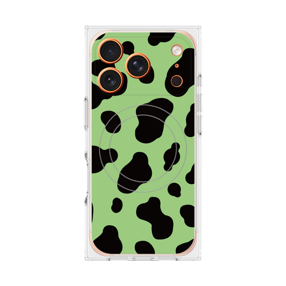 プレミアムスクエアケース with MagSafe［ Cow - Green ］