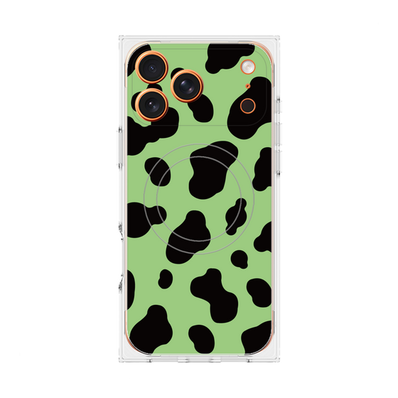 プレミアムスクエアケース with MagSafe［ Cow - Green ］