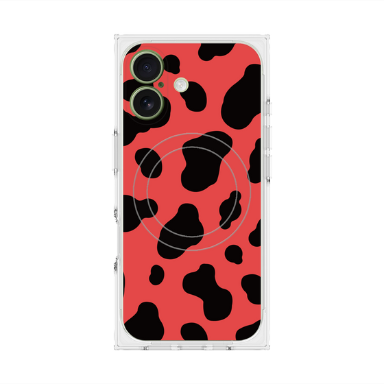 プレミアムスクエアケース with MagSafe［ Cow - Red ］