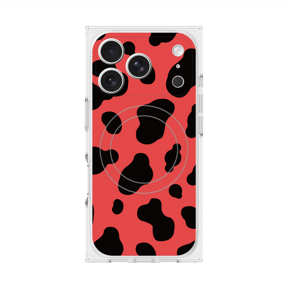 プレミアムスクエアケース with MagSafe［ Cow - Red ］