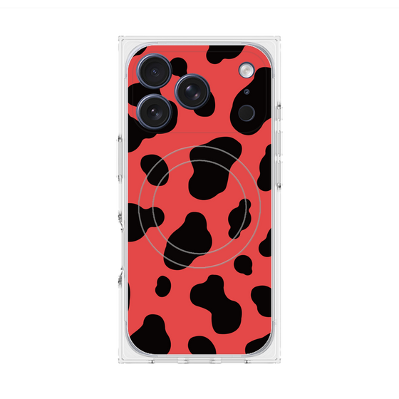 プレミアムスクエアケース with MagSafe［ Cow - Red ］