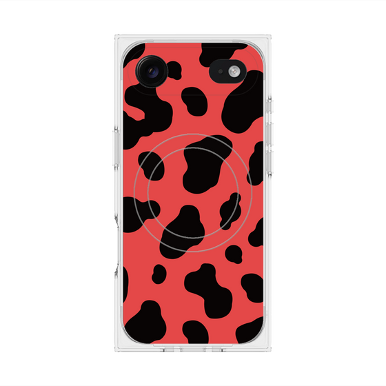 プレミアムスクエアケース with MagSafe［ Cow - Red ］