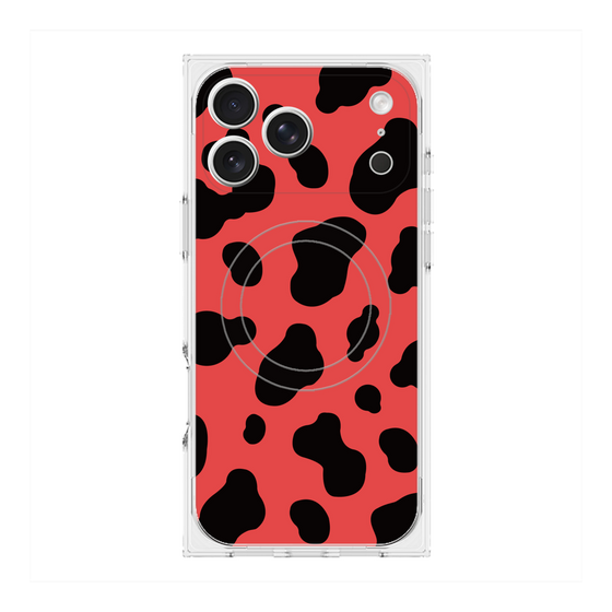 プレミアムスクエアケース with MagSafe［ Cow - Red ］
